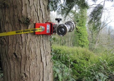 Red Soloclamp with Storz couplings on large tree 4